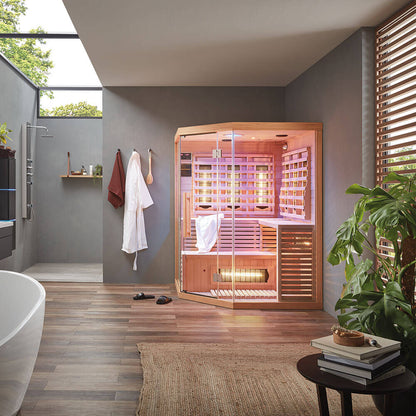 Infrarotkabine mit Vollspektrumstrahler - 150 x 150 cm für 4 Personen