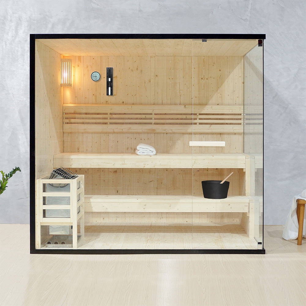Traditionelle Sauna - 200 x 150 cm für 5 Personen