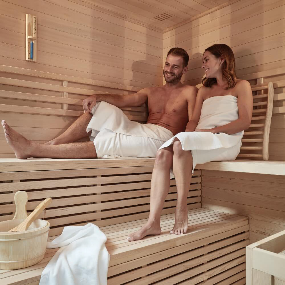 Traditionelle Sauna - 200 x 200 cm für 6 Personen