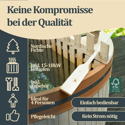 Hot Tub mit Ofen in zwei Größen