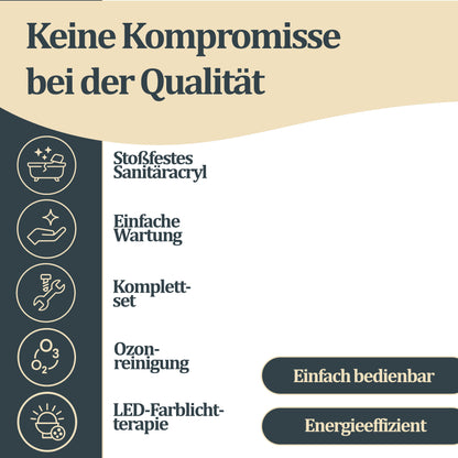 Outdoor Whirlpool - 210 x 160 cm für 3 Personen