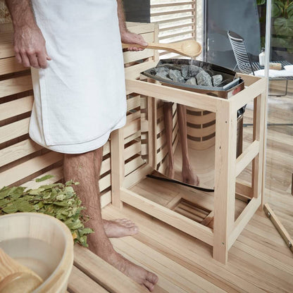 Traditionelle Sauna mit Kunststeinwand - 200 x 200 cm für 6 Personen