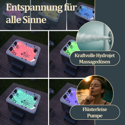 Outdoor Whirlpool - optional mit Treppe und Thermoabdeckung