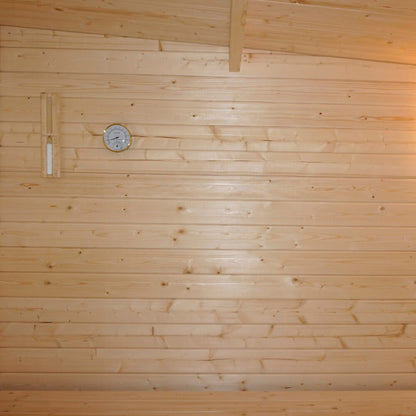 Saunahaus Outdoor mit Vorraum - 400 x 217 cm für 5 Personen