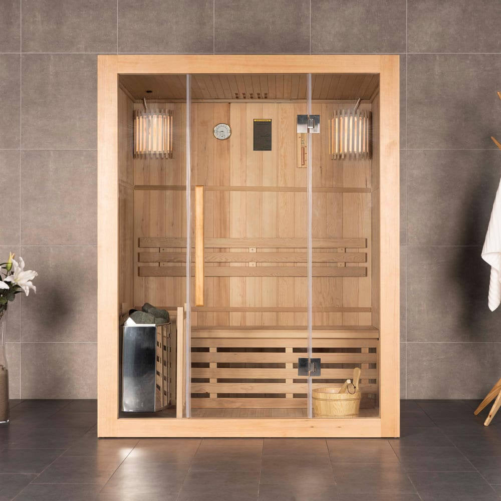 Traditionelle Sauna - 150 x 120 cm für 3 Personen