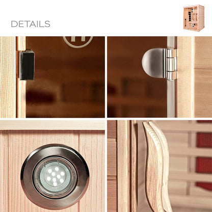 Infrarotkabine mit Vollspektrumstrahler - 150 x 120 cm für 3 Personen