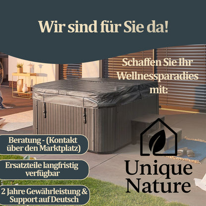 Outdoor Whirlpool optional mit Treppe und Thermoabdeckung 80 x 160 cm 4 Personen