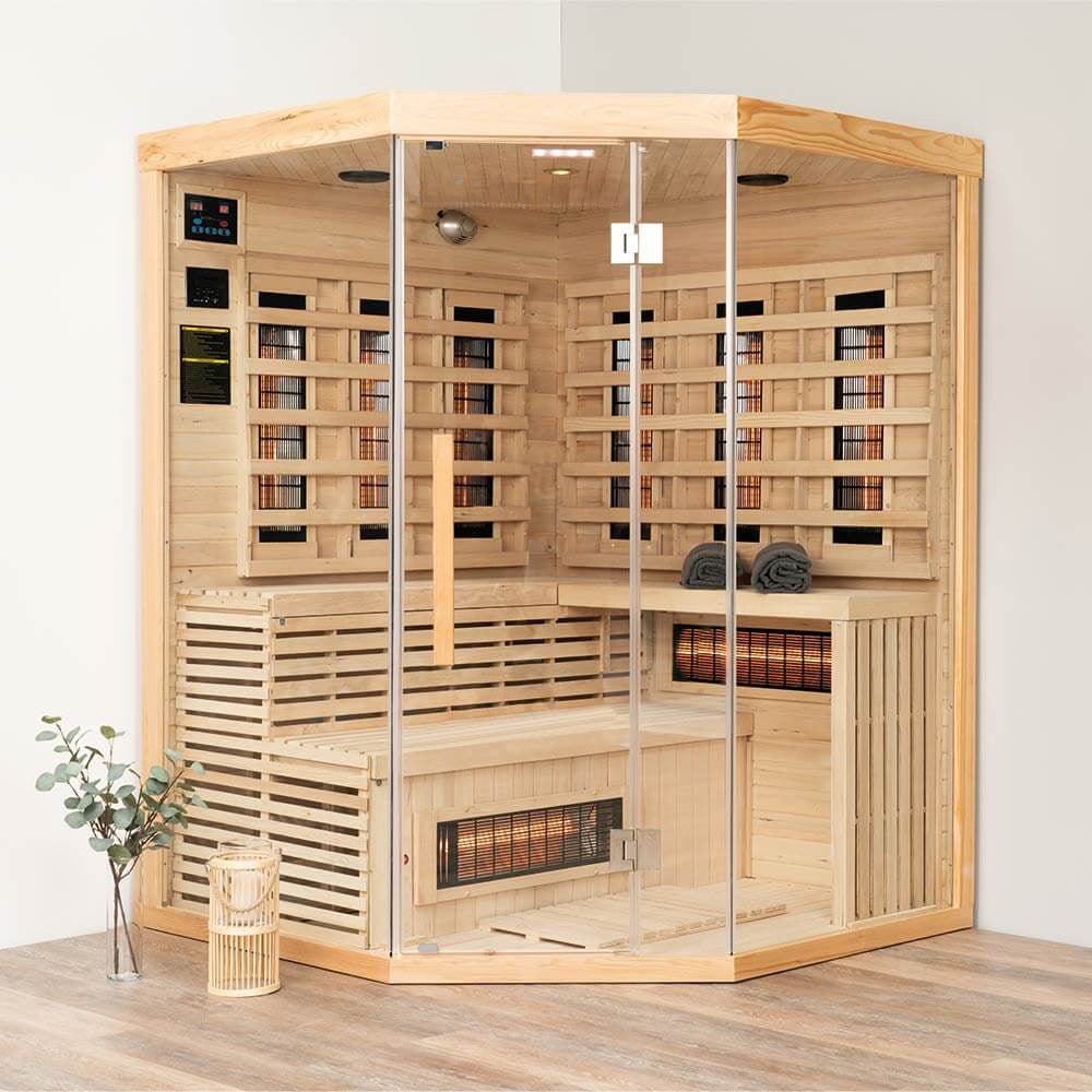 Infrarotkabine mit Vollspektrumstrahler - 150 x 150 cm für 4 Personen