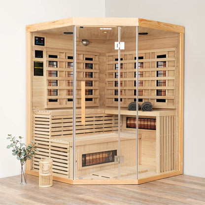 Infrarotkabine mit Vollspektrumstrahler - 150 x 150 cm für 4 Personen