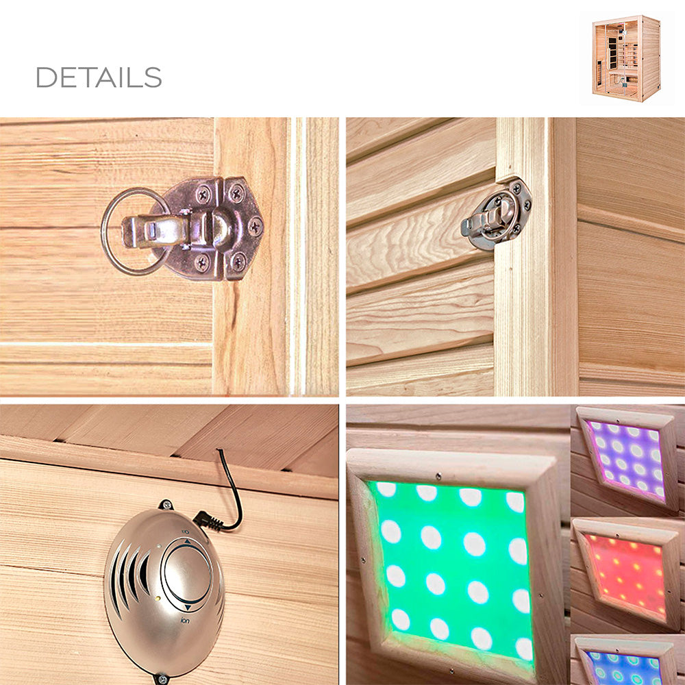 Infrarotkabine mit Vollspektrumstrahler - 150 x 120 cm für 3 Personen