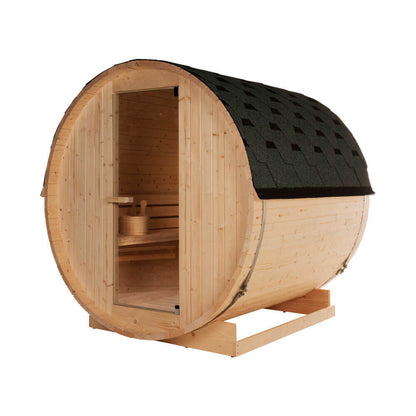 Outdoor Fasssauna - 195 x 180 cm für 4 Personen