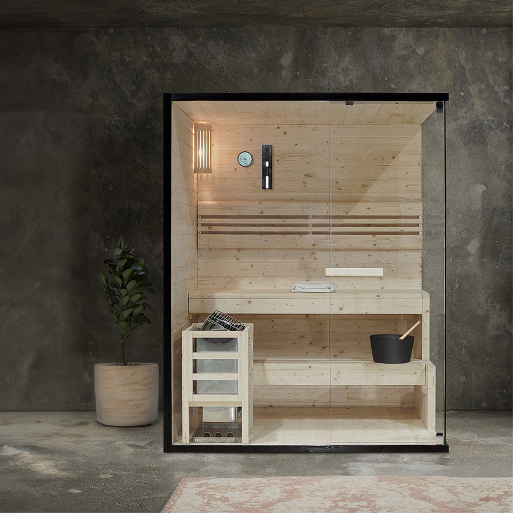 Traditionelle Sauna - 150 x 120 cm für 3 Personen