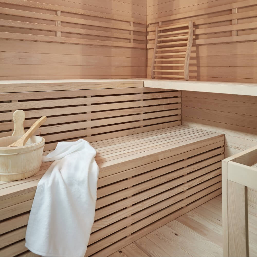 Traditionelle Sauna - 200 x 200 cm für 6 Personen