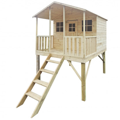 Spielhaus „Benno“ aus Holz – mit Veranda, 120 cm Podest, imprägniert, TÜV-geprüft, ab 3 Jahren