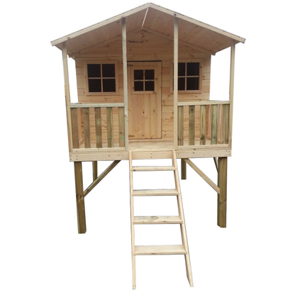 Spielhaus „Benno“ aus Holz – mit Veranda, 120 cm Podest, imprägniert, TÜV-geprüft, ab 3 Jahren