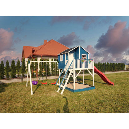 Schaukelhaus „Luno Plus“ aus imprägnierter Kiefer – mit Doppelschaukel, 150 cm Plattformhöhe, TÜV/EN71, 269×220×315 cm