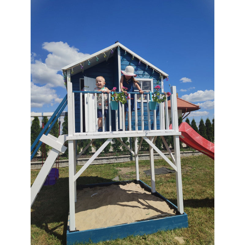 Schaukelhaus „Luno Plus“ aus imprägnierter Kiefer – mit Doppelschaukel, 150 cm Plattformhöhe, TÜV/EN71, 269×220×315 cm