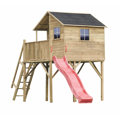 Schaukelhaus „Luno Plus“ aus imprägnierter Kiefer – mit Doppelschaukel, 150 cm Plattformhöhe, TÜV/EN71, 269×220×315 cm