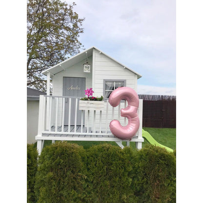 Spielhaus „Tayo“ aus Holz – mit Rutsche, Leiter & 80 cm Podest, 247×233×250 cm, EN71/TÜV-geprüft