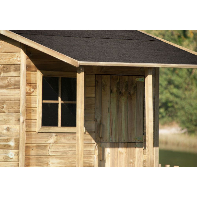 Spielhaus „Malia“ aus Holz – mit Terrasse, imprägniert, TÜV-geprüft, ab 1 Jahr