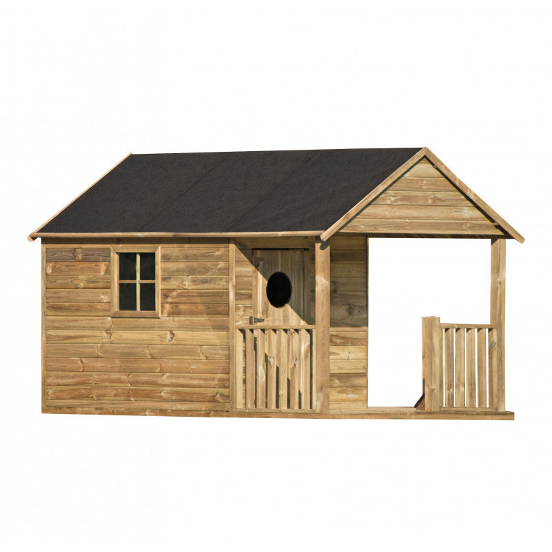 Spielhaus „Timmi“ aus Holz – ebenerdig, imprägniert, TÜV-geprüft, ab 1 Jahr