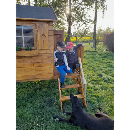 Spielhaus „Tobi“ aus Holz – mit 57 cm Podest, imprägniert, TÜV-geprüft, ab 3 Jahren