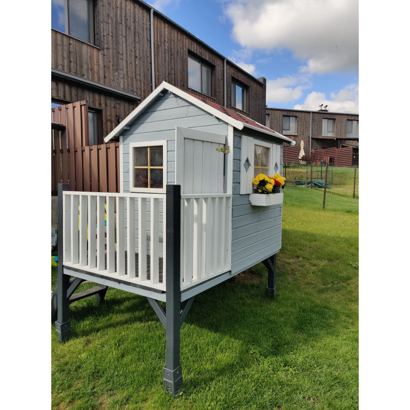 Spielhaus „Tobi“ aus Holz – mit 57 cm Podest, imprägniert, TÜV-geprüft, ab 3 Jahren