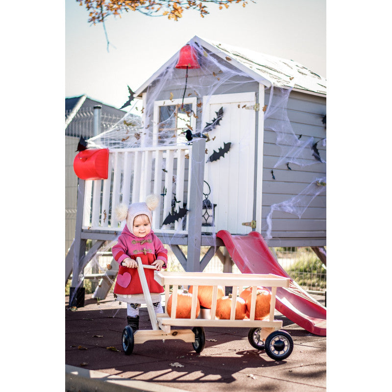 Spielhaus „Tobi Plus“ aus Holz – mit HDPE-Rutsche, Podest 57 cm, EN71/TÜV, 125×178×211 cm