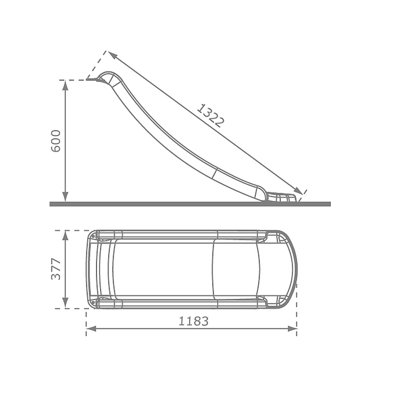 Spielhaus „Tobi Plus“ aus Holz – mit HDPE-Rutsche, Podest 57 cm, EN71/TÜV, 125×178×211 cm