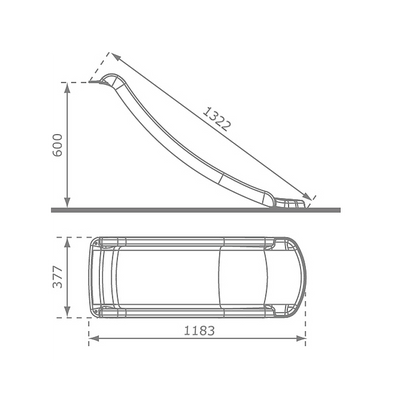 Spielhaus „Tobi Plus“ aus Holz – mit HDPE-Rutsche, Podest 57 cm, EN71/TÜV, 125×178×211 cm