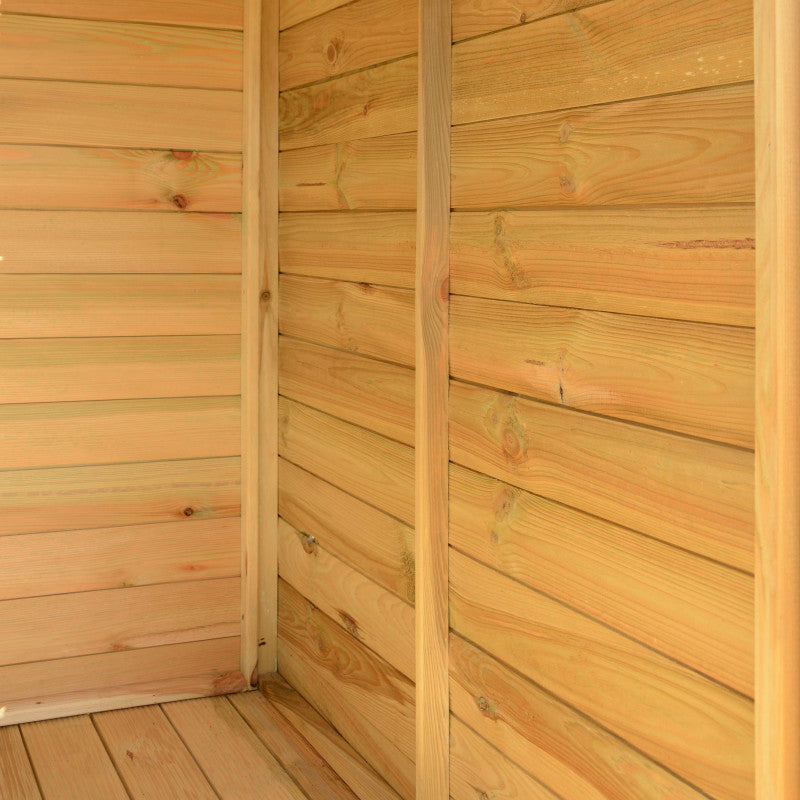 Spielhaus „Lenny“ aus Holz – mit großer Terrasse, TÜV-geprüft, imprägniert, ab 3 Jahren