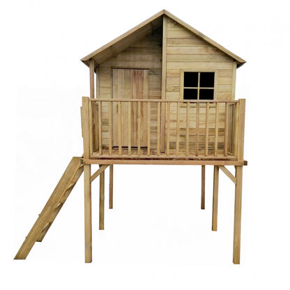 Spielhaus „Nino“ aus Holz – Gartenhaus für Kinder, imprägniert, TÜV-geprüft, mit Leiter und Boden