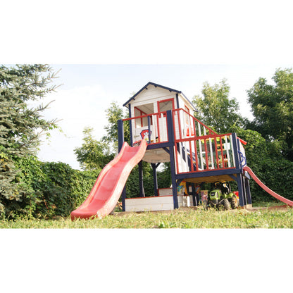 Spielturm „Luno XL“ aus imprägnierter Kiefer – mit Doppelschaukel, Rutsche & Plattform, TÜV-zertifiziert