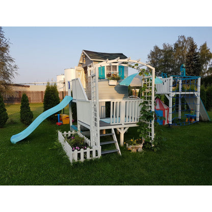 Spielturm „Luno XL“ aus imprägnierter Kiefer – Plattform 62/122 cm, TÜV/EN71, 226,5×176×272 cm