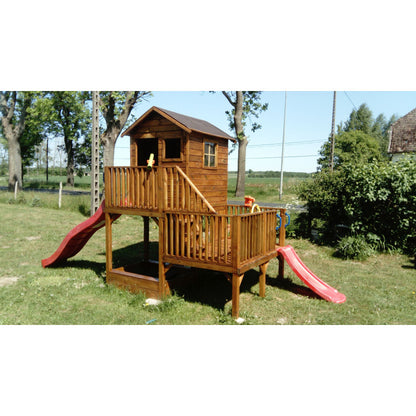 Spielturm „Luno XL“ aus imprägnierter Kiefer – mit Doppelschaukel, Rutsche & Plattform, TÜV-zertifiziert