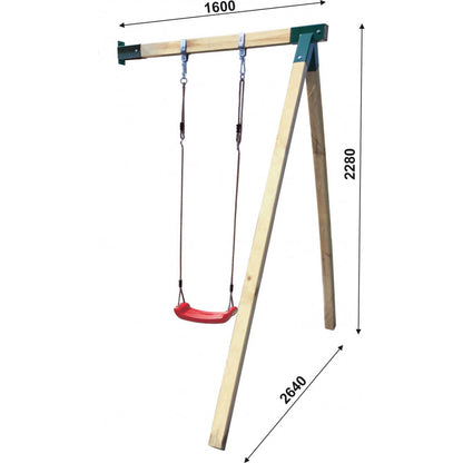 Abenteuerhaus „Leo“ aus Holz – Einzelschaukel, 2 Rutschen, Kletterwand, Podeste 62/122 cm, TÜV-geprüft, imprägniert