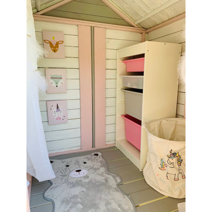 Abenteuerhaus „Leo Shorty“ aus Holz – kurze Rutsche, Podeste 62/122 cm, EN71/TÜV, 226,5×176×272 cm