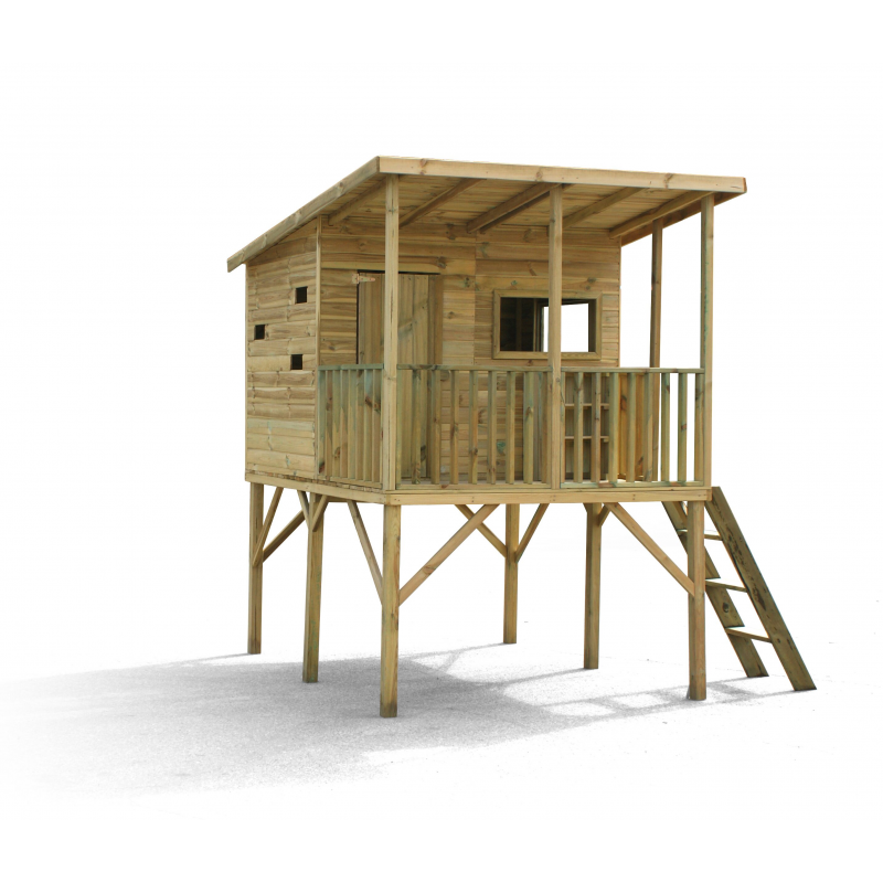 Spielhaus „Robin“ aus Holz – mit Veranda, TÜV-geprüft, imprägniert, ab 3 Jahren