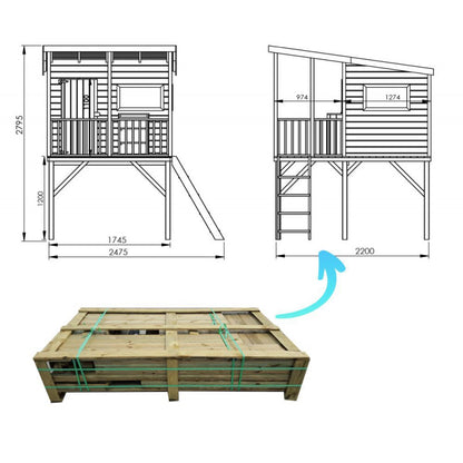 Spielhaus „Robin“ aus Holz – mit Veranda, TÜV-geprüft, imprägniert, ab 3 Jahren