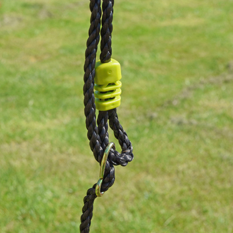 Spielplatz „Maxo Green“ aus pulverbeschichtetem Metall – Doppelschaukel, Einzelschaukel & Basketballkorb, 216×180×195 cm