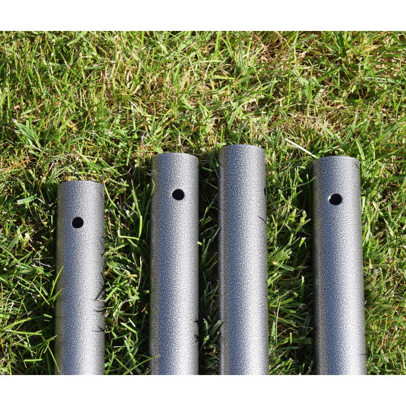 Spielplatz „Maxo XXL“ aus pulverbeschichtetem Metall – mit Rutsche, Trapez & Doppelschaukel, 480×195 cm, hellgrün