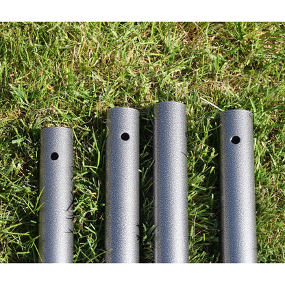 Spielplatz „Maxo XXL“ aus pulverbeschichtetem Metall – mit Rutsche, Trapez & Doppelschaukel, 480×195 cm, hellgrün