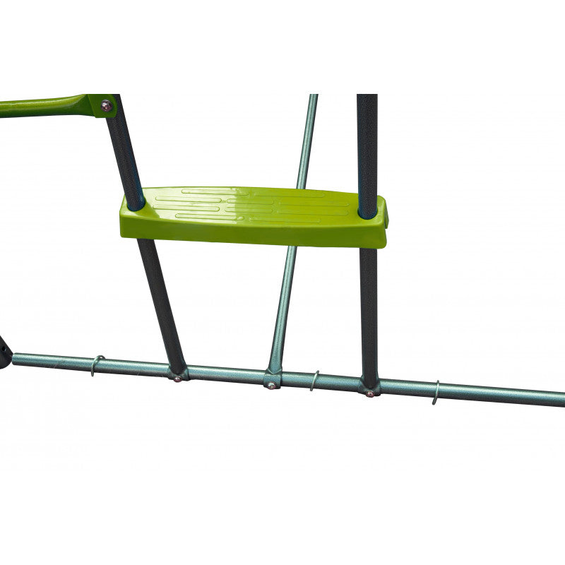 Spielplatz „Maxo XXL“ aus pulverbeschichtetem Metall – mit Rutsche, Trapez & Doppelschaukel, 480×195 cm, hellgrün