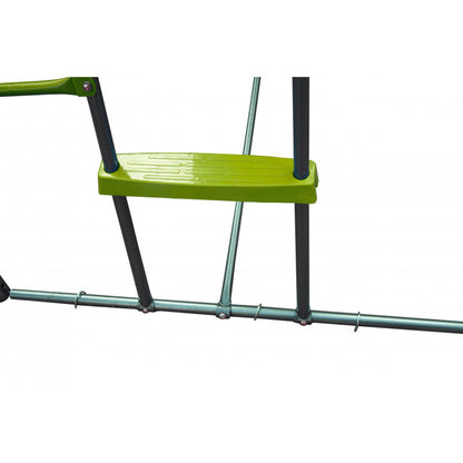 Spielplatz „Maxo XXL“ aus pulverbeschichtetem Metall – mit Rutsche, Trapez & Doppelschaukel, 480×195 cm, hellgrün