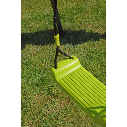 Spielplatz „Maxo XXL“ aus pulverbeschichtetem Metall – mit Rutsche, Trapez & Doppelschaukel, 480×195 cm, hellgrün