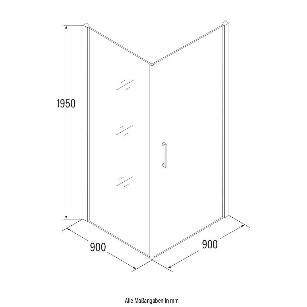 Duschkabine Chrom - 90 x 195 cm
