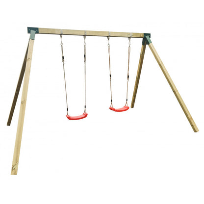 Schaukelset „Luno Duo“ aus imprägnierter Kiefer – Doppelschaukel, 264×313×226 cm, TÜV/EN71, 2 Sitze