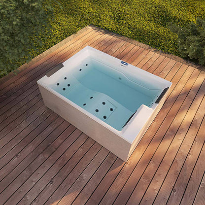 Outdoor Whirlpool optional mit Treppe und Thermoabdeckung - 190 x 140 cm für 2 Personen