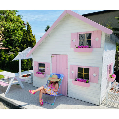 Spielhaus „Mila“ aus Holz – zweistöckig mit Galerie, imprägniert, TÜV-geprüft, ab 3 Jahren