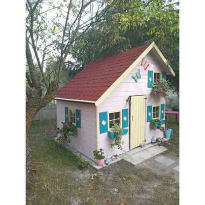 Spielhaus „Mila“ aus Holz – zweistöckig mit Galerie, imprägniert, TÜV-geprüft, ab 3 Jahren